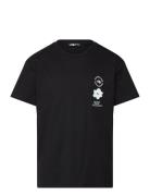 G Flower Graphic Relaxed S/S Tee Sport T-shirts Short-sleeved Black Th...