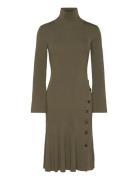 Polly Knitted Midi Dress Knelang Kjole Khaki Green Malina