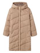 Nlfmyis03 Long Jacket Bias W Hood Fo Fôret Jakke Beige LMTD