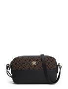 Th Jacquard Camera Bag Bags Crossbody Bags Black Tommy Hilfiger