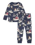 Pyjama Winter Fun Pyjamas Sett Navy Lindex