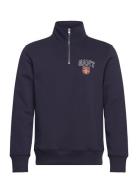 Graphic Half Zip Tops Sweat-shirts & Hoodies Sweat-shirts Navy GANT