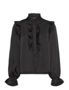 Relena-M Tops Blouses Long-sleeved Black MbyM