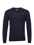 Md. Extrafine Lambswool V-Neck Tops Knitwear V-necks Navy GANT