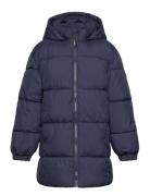 Quilted Long Coat Fôret Jakke Navy Mango