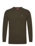 Mcs O-Neck Knit Georgetown Men Tops Knitwear Round Necks Khaki Green M...