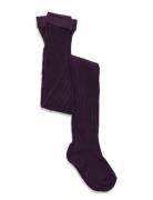 Tights Cotton Rib Tights Purple Mp Denmark