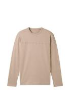 Basic Longsleeve Tops T-shirts Long-sleeved Beige Tom Tailor