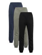 Trousers Basic 3 Pack Joggebukser Pysjbukser Navy Lindex