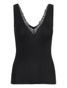 Warm Light Lace - Night Tank Top Topp Black Etam