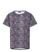 Sport T-Shirt S/S - Aop Tops T-shirts Short-sleeved Navy Color Kids