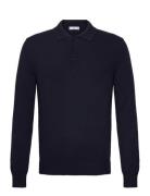 Polo Collar Wool Sweater Tops Knitwear Long Sleeve Knitted Polos Black...