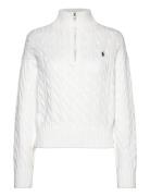 Cable-Knit Cotton Quarter-Zip Sweater Tops Knitwear Jumpers White Polo...