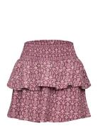 Printed Skirt With Ruffles Dresses & Skirts Skirts Short Skirts Pink M...