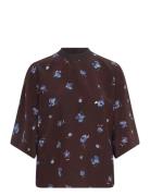 Rodebjer Poppi Violet Tops Blouses Short-sleeved Brown RODEBJER