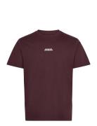 Cohen Brushed Tee Ss Tops T-shirts Short-sleeved Burgundy Clean Cut Co...