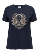 Carbrinna Life Ss Reg Tee Jrs Tops T-shirts & Tops Short-sleeved Navy ...