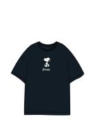 Nlnjum Snoopy Ss L Top Box Sky Tops T-shirts Short-sleeved Black LMTD