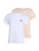 2-Pack Monologo Slim Tee Tops T-shirts & Tops Short-sleeved White Calv...