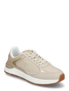 Casual Fashion Runner Lthr Mix Lave Sneakers Beige Tommy Hilfiger