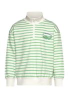 Sweater Halfzip W Stripe Tops Sweat-shirts & Hoodies Sweat-shirts Gree...