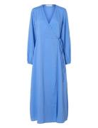 Slflucia-Susie Ls Ankle Wrap Dress B Maxikjole Festkjole Blue Selected...