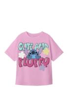 Nkffana Stitch Ss Nreg Top Box Wdi Tops T-shirts Short-sleeved Pink Na...