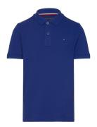 Flag Polo Ss Tops T-shirts Polo Shirts Short-sleeved Polo Shirts Blue ...