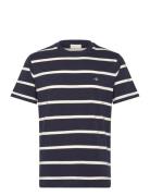 Striped Ss T-Shirt Tops T-shirts Short-sleeved Navy GANT