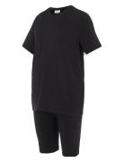 Mlsally Solid T-Shirt & Shorts Set Noos Topp Black Mamalicious