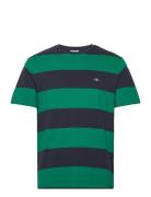 Bar Stripe Ss T-Shirt Tops T-shirts Short-sleeved Green GANT