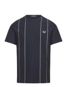 Pinstripe T-Shirt Tops T-shirts Short-sleeved Navy Fred Perry