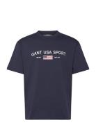 Graphic T-Shirt Tops T-shirts Short-sleeved Navy GANT