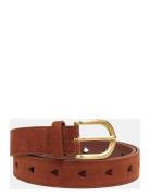 Cut It Out Heart Belt Suede/Leather Belte Brown Fabienne Chapot