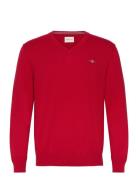 Classic Cotton V-Neck Tops Knitwear V-necks Red GANT