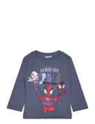 Tshirt Tops T-shirts Long-sleeved T-shirts Blue Spider-man