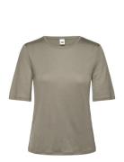 Wiley Tee Tops T-shirts & Tops Short-sleeved Khaki Green Twist & Tango