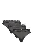 Thong 3Pk Stringtruse Undertøy Black Calvin Klein