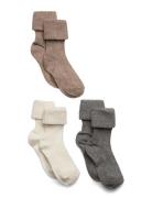 Cotton Rib Baby Socks - 3-Pack Sokker Strømper Beige Mp Denmark