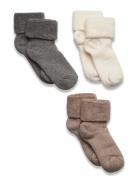 Cotton Baby Socks - 3-Pack Socks & Tights Baby Socks Beige Mp Denmark