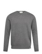 Bs Tefta Regular Fit Knitwear Tops Knitwear V-necks Grey Bruun & Steng...