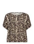 Kaamber Sl Printed Tops Blouses Short-sleeved Beige Kaffe