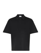 Sdoswald Tops Polos Short-sleeved Black Solid