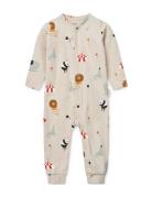 Birk Printed Pyjamas Jumpsuit Pyjamas Sie Jumpsuit Beige Liewood