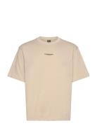 Overdyed Center Chest Boxy R T Tops T-shirts Short-sleeved Beige G-Sta...