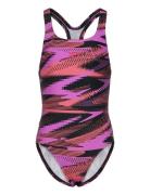 Girls Hyperboom Allover Medalist Sport Swimsuits Purple Speedo