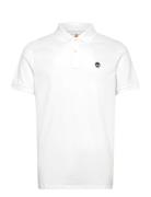 Pique Short Sleeve Polo Tops Polos Short-sleeved White Timberland