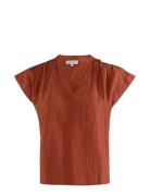 Margeaux Tops Blouses Short-sleeved Brown Six Ames