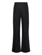 Wwfraser Pleated Chinos Bottoms Trousers Chinos Black WOOD WOOD