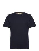 Akkikki S/S Waffle Tee Tops T-shirts Short-sleeved Navy Anerkjendt